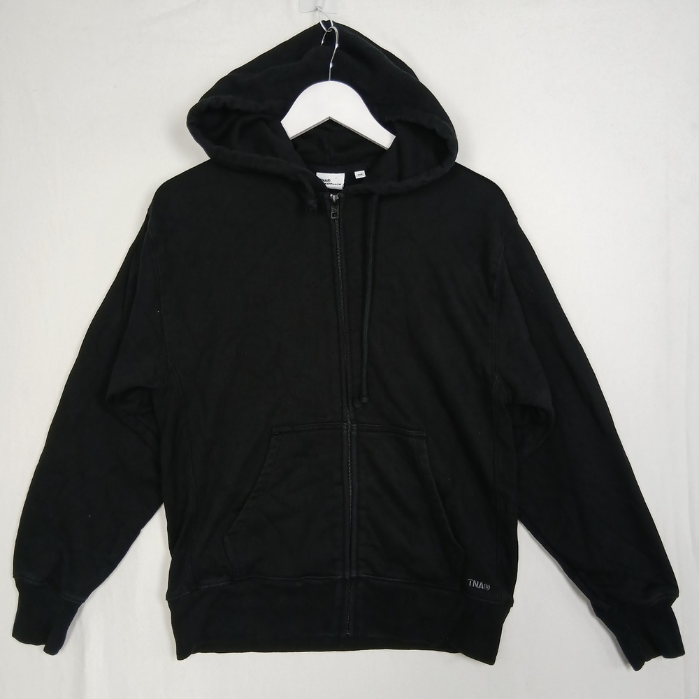 TNA Sweatfleece Extra Fleece Boyfriend Fit Zip Up Hoodie Black 2XS 103848
